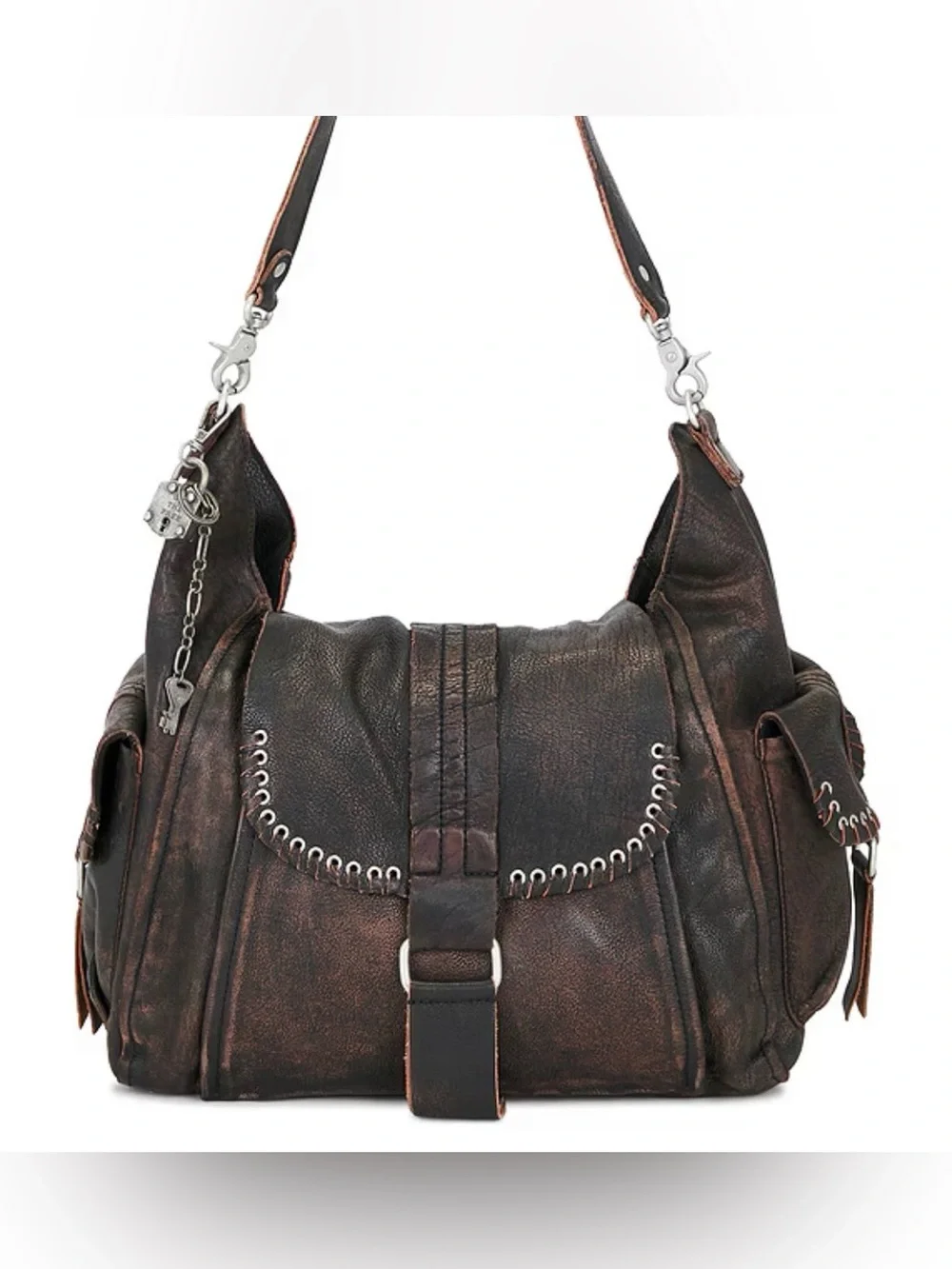 We The Free Baby Leigh Distressed Tote - Aged Graphite - Picture 2 of 11